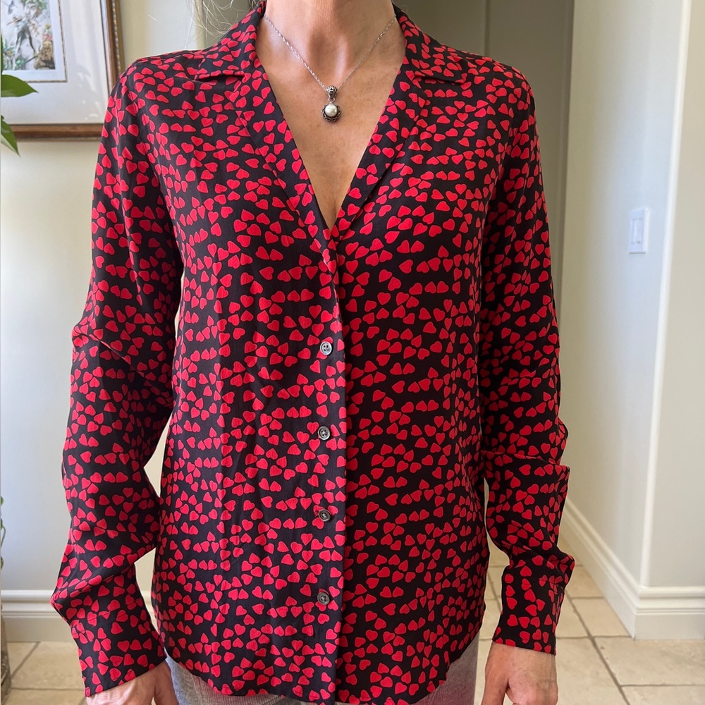 EQUIPMENT Femme Print Silk Button Up Blouse
